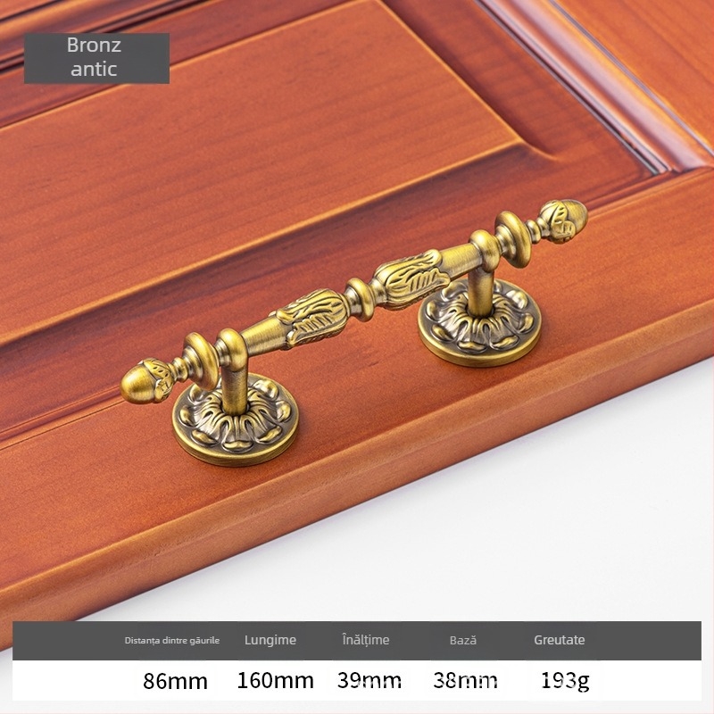 Mâner pentru ușă de dulap - alamă, electroplacat, marcă Douglas, pentru uși de dulap