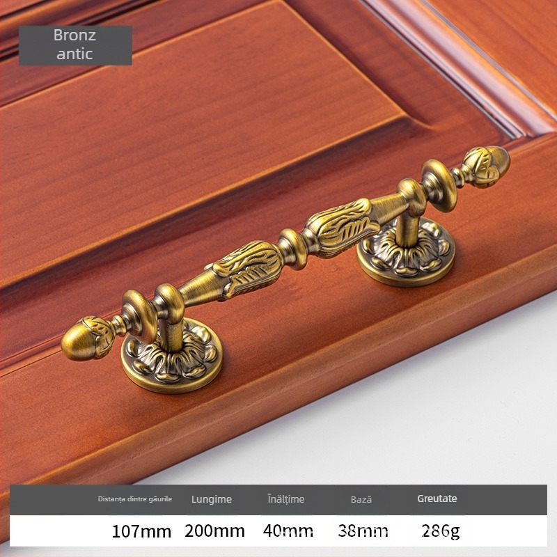 Mâner pentru ușă de dulap - alamă, electroplacat, marcă Douglas, pentru uși de dulap