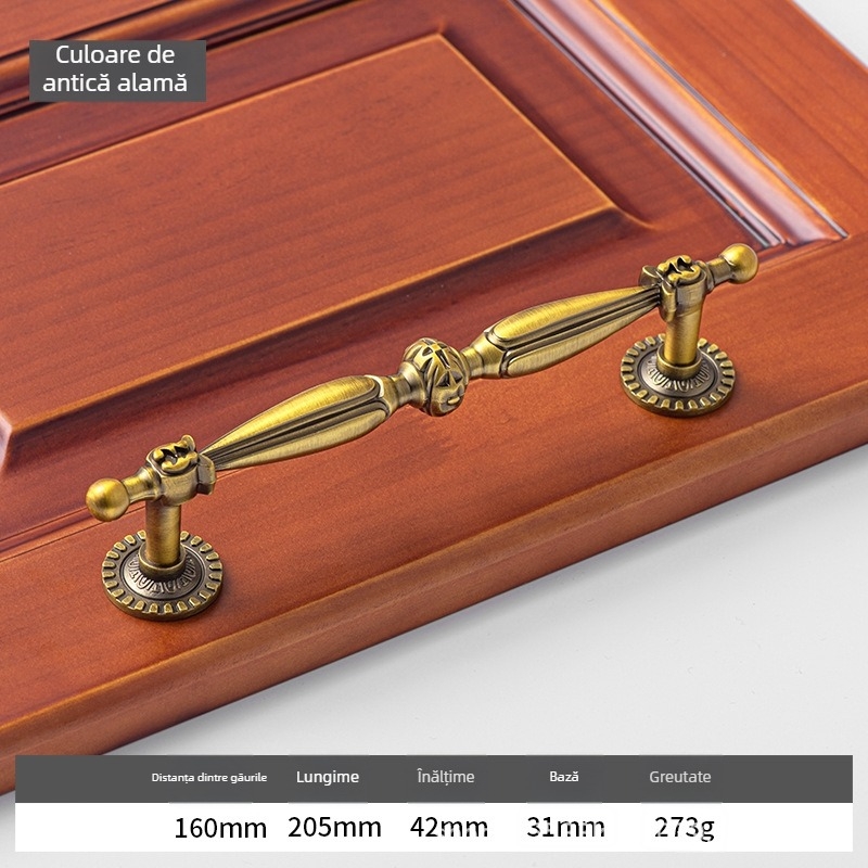 Mâner pentru ușă de dulap - alamă, electroplacat, marcă Douglas, pentru uși de dulap