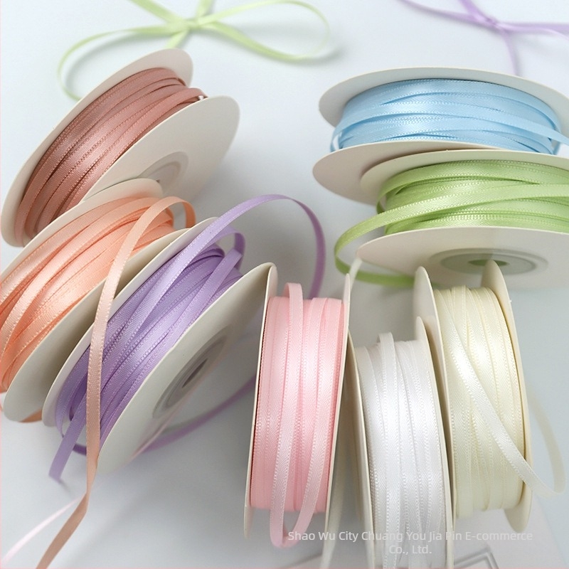 Panglică din nylon 3mm, dublă față, țesută pentru decorațiuni DIY cadouri