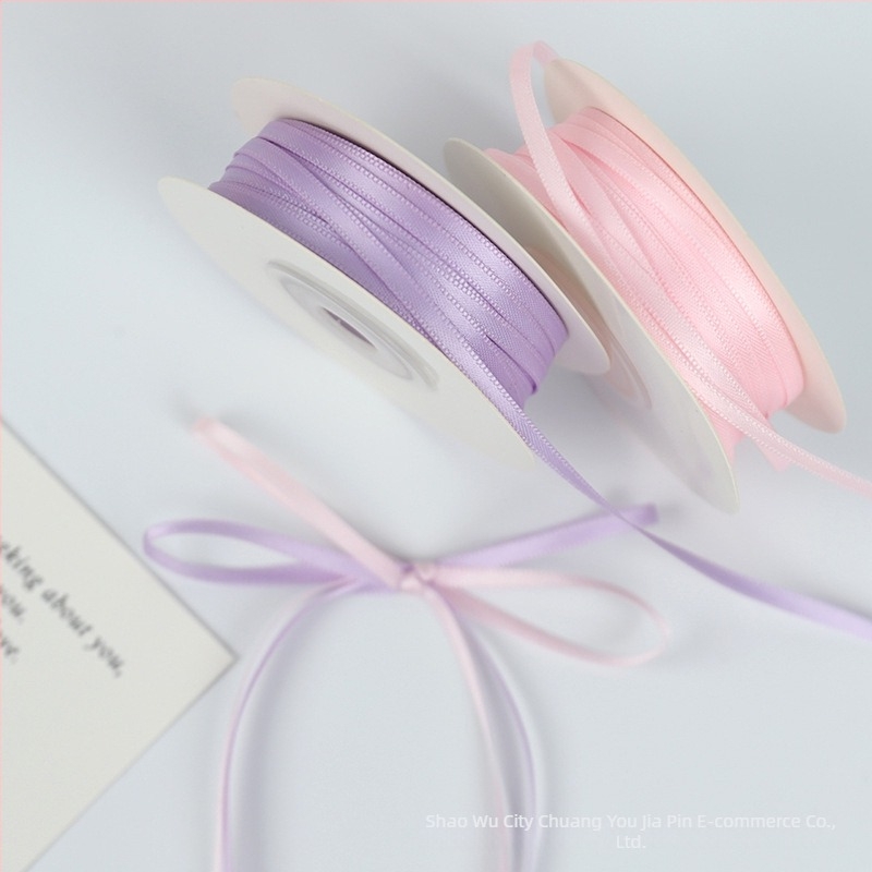 Panglică din nylon 3mm, dublă față, țesută pentru decorațiuni DIY cadouri