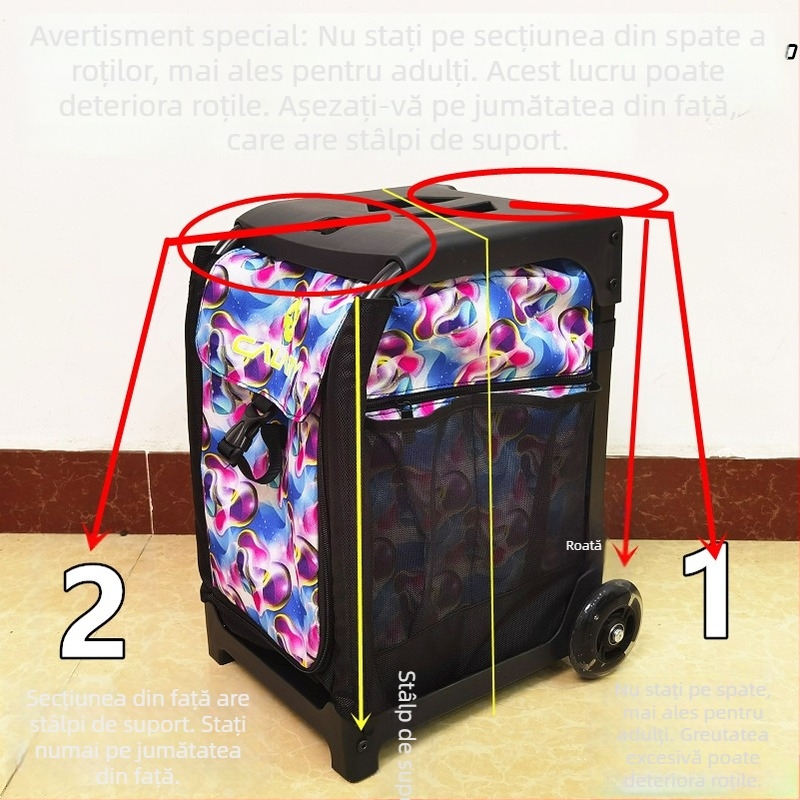 Patine cu rotile pentru copii, cu o singură roată, potrivire universală