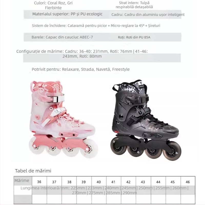 Patine cu role X5F - Roți PU - un singur rând - Universal - Flying Eagle