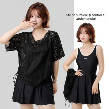 Costum de baie întreg pentru femei, cu bureți la bust, spate decupat, material poliester, căptușit poliester