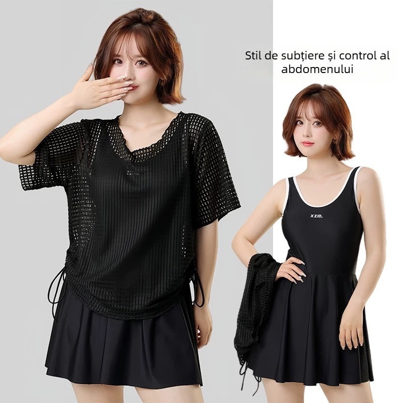 Costum de baie întreg pentru femei, cu bureți la bust, spate decupat, material poliester, căptușit poliester