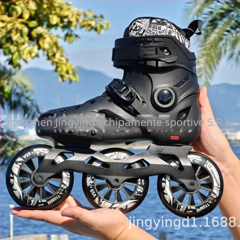 Role de patinaj cu partea superioară din piele de vită, roți PU, talpă TPR – Eagle