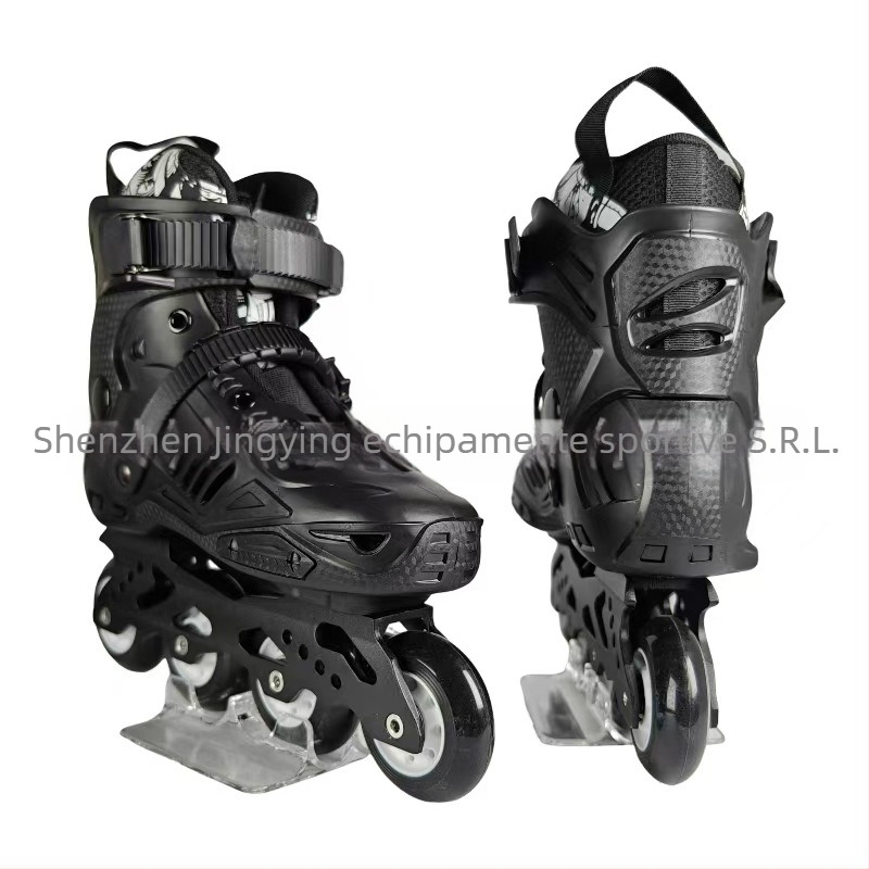 Role de patinaj cu partea superioară din piele de vită, roți PU, talpă TPR – Eagle