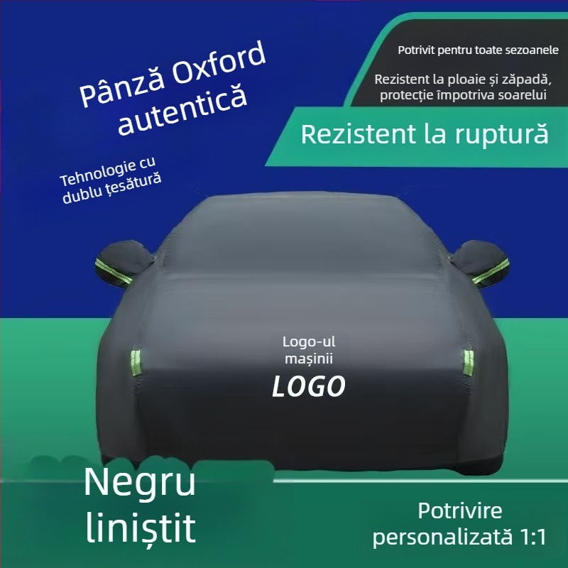 Acoperire pentru mașină, pânză Oxford, protecție solară îngroșată și izolație termică, acoperire completă — Brand Baowu; Material: Pânză Oxford; Procesare personalizată: Da; Compatibil cu toate modelele de mașină