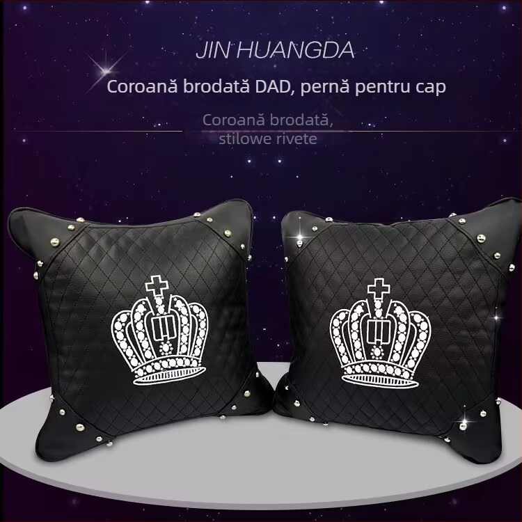 Set accesorii interioare auto cu pernă lombară, husă pentru maneta de viteză și protecție pentru umăr — Jinhuangda, material piele, personalizabil, potrivit cadourilor