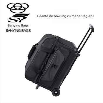 Geantă de bowling cu capacitate pentru 2 mingi, compartiment pentru pantofi, material Oxford, greutate 3 kg, model SYTB394