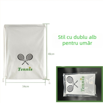 Geantă pentru rachete de tenis cu șnur de închidere și curea de umăr, capacitate mare, imprimeu