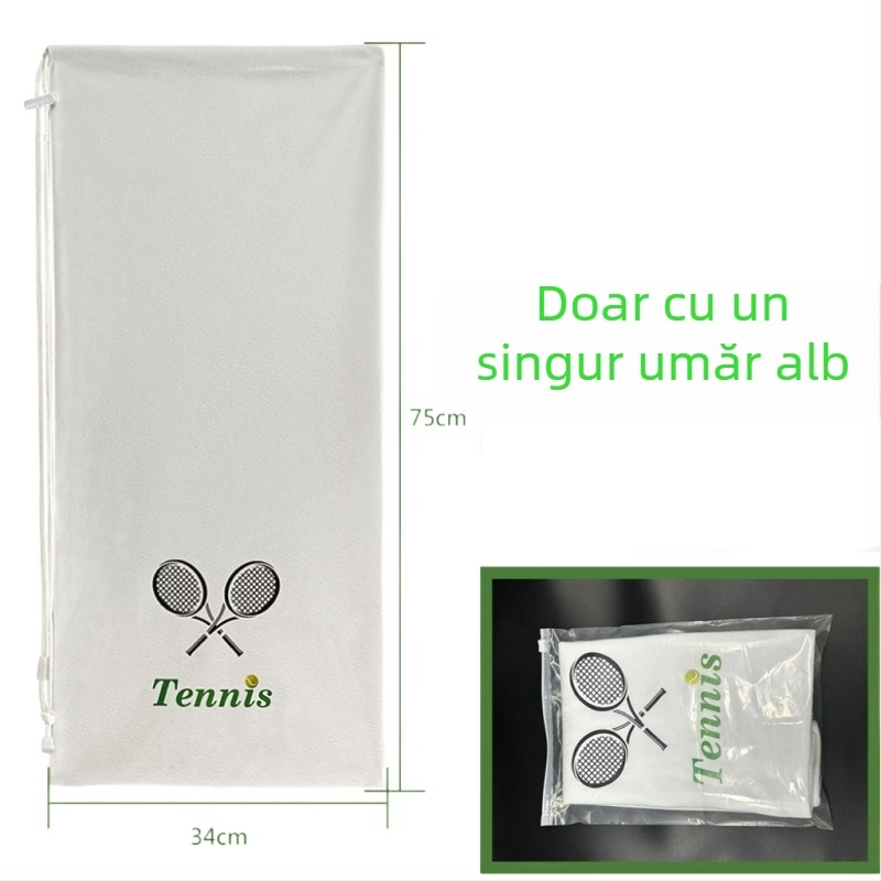 Geantă pentru rachete de tenis cu șnur de închidere și curea de umăr, capacitate mare, imprimeu