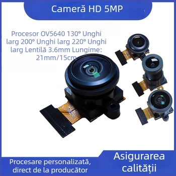 Modul de cameră OV5640, senzor 5MP, obiectiv ultra-wide 200°, interfață DVP, 30FPS