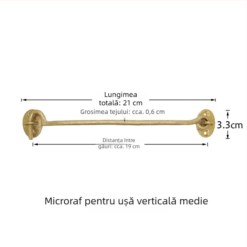 Cârlig pentru fereastră din alamă, cu încuietoare, finisaj lustruit și patinat, Stil Nou Chinezesc