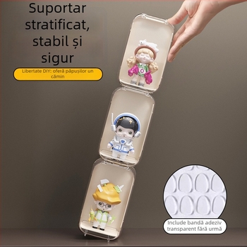 Vitrină de afișaj din acril transparent pentru figuri miniaturale și LEGO — protecție împotriva prafului, design modern minimalist; personalizare disponibilă; imprimare logo