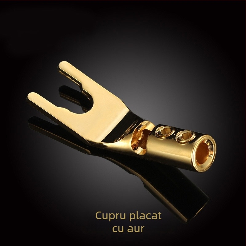 Conector audio în formă Y, placat cu cupru-gold, terminal fără sudură pentru cablu difuzor — brand Mvs/Magic, intervalul de temperatură -20 la 80°C, conector audio/video