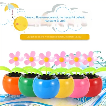 Decorațiune pentru interiorul mașinii din plastic – stil desene animate, brand Xinhui, ornament cu flori de floarea-soarelui și floare de măr