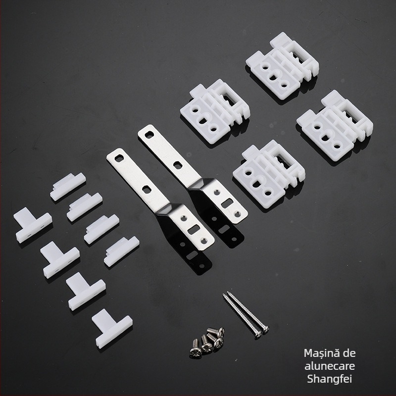Accesorii pentru șinele electrice ale perdelelor – roată de suspensie, construcție din plastic, componente metal-plastic, compatibile cu tipul de suspensie, stil modern minimalist