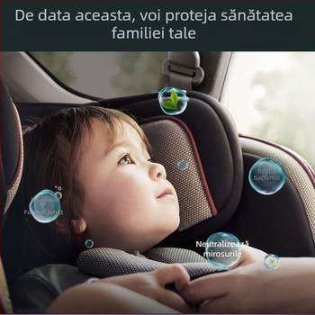 Suport parfum pentru scaun auto, din aliaj de aluminiu cu acoperire ABS; 400 g; 3 ani durată de valabilitate; parfum cu note de iarbă verde și lemn; aromaterapie decorativă.
