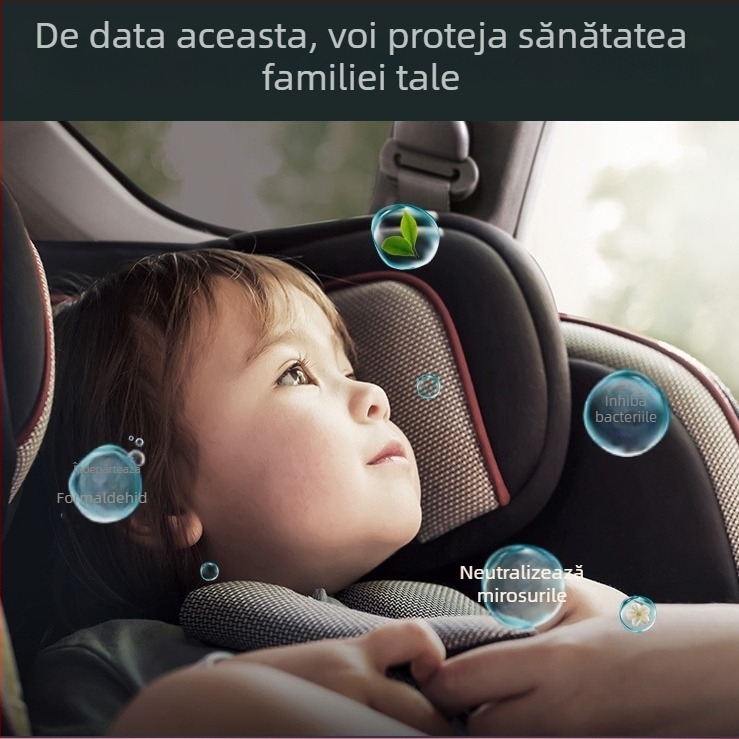 Suport parfum pentru scaun auto, din aliaj de aluminiu cu acoperire ABS; 400 g; 3 ani durată de valabilitate; parfum cu note de iarbă verde și lemn; aromaterapie decorativă.