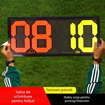 Carte de schimbare a jucătorilor cu operare manuală, afișaj cu două fețe pentru patru jucători, PVC