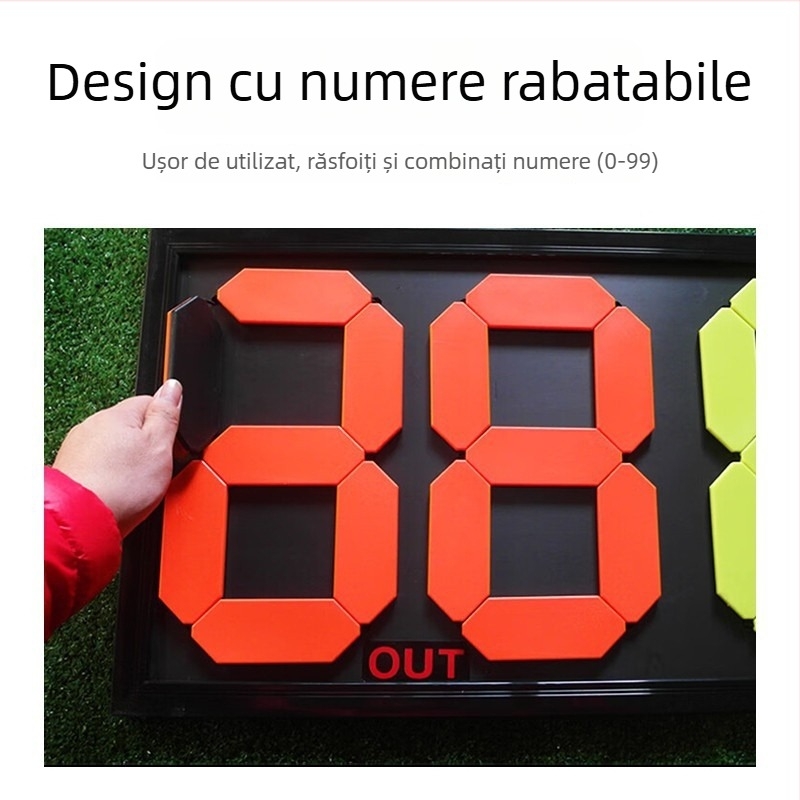 Carte de schimbare a jucătorilor cu operare manuală, afișaj cu două fețe pentru patru jucători, PVC