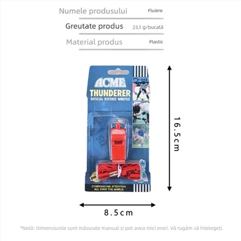  Fluier pentru copii – profesionist pentru sporturi în aer liber (antrenament/arbitraj), plastic + metal, pachet 240, brand ci'ma