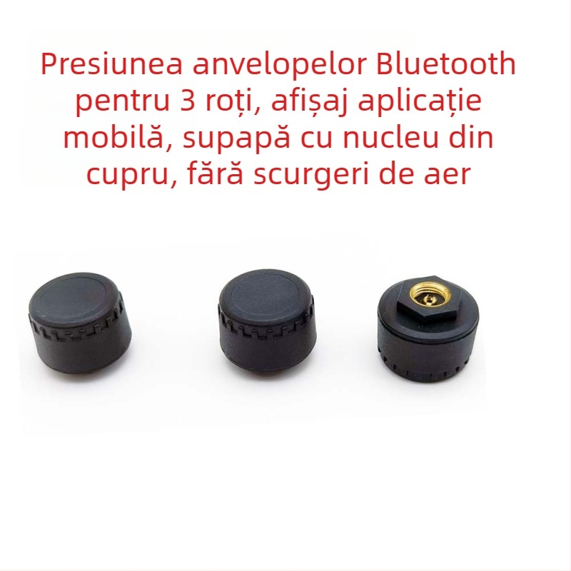 Senzor TPMS Bluetooth pentru mașini, motociclete și tricicluri - Wollip, interval 0-8 bar, afișaj digital, compatibil cu 2/3/4 roți
