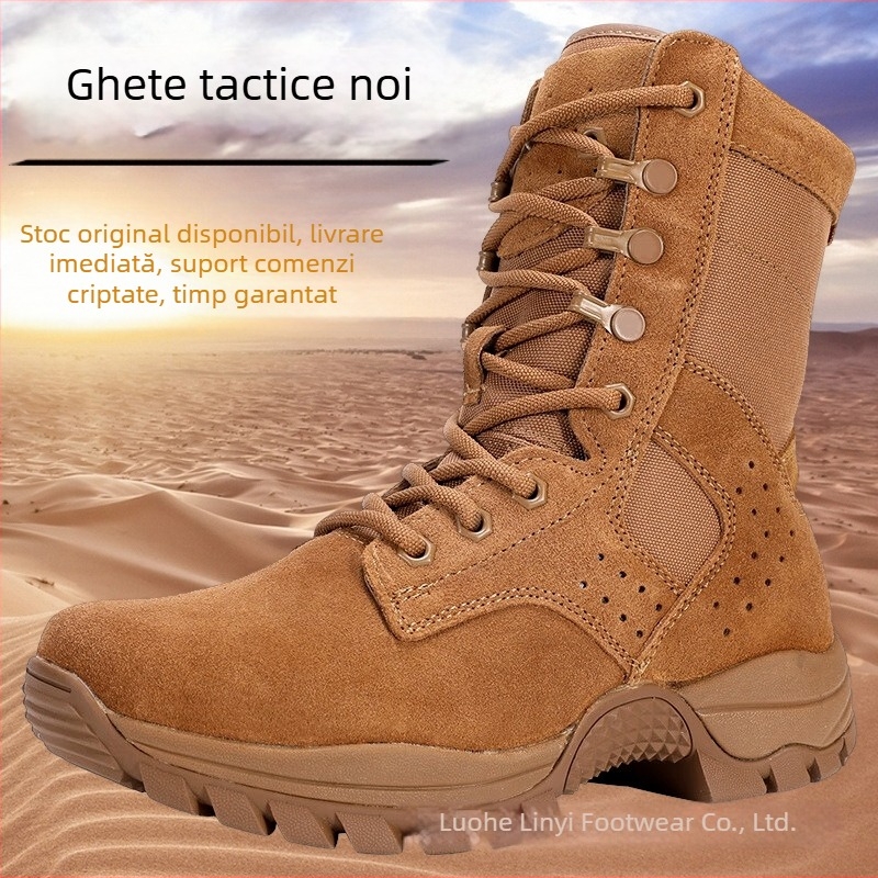 Ghete tactice de antrenament, unisex, ultraușoare, respirabile, înalte, impermeabile, rezistente la perforare (Cod produs: 21 Combat; Material: piele nubuk de vițel; Vârstă: Adulți; Gen: Unisex)