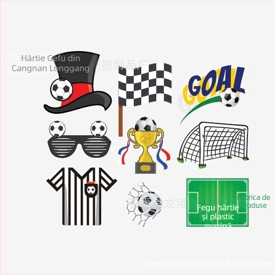 Accesorii foto pentru fanii Cupei Mondiale la fotbal – hârtie, lucrate manual, tip recuzită: Altul, 30 bucăți