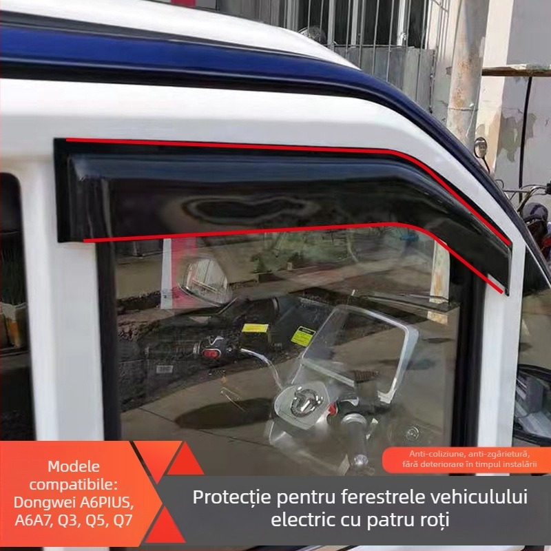 Sprânceană de ploaie universală pentru vehicule, cauciuc, montaj cu adeziv, pachet 2