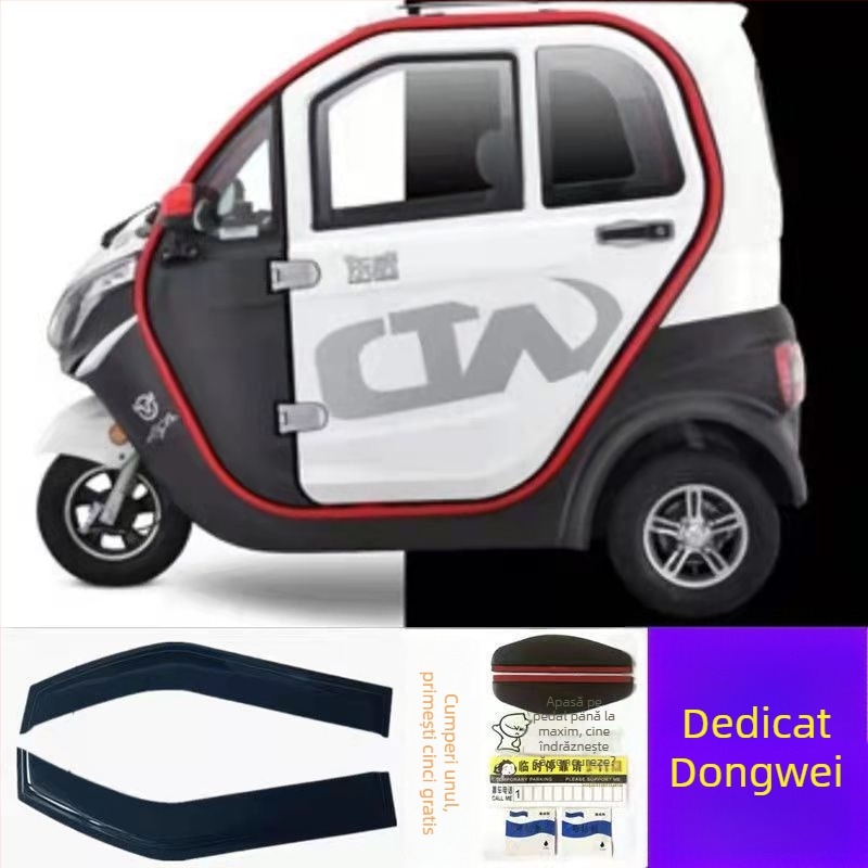 Sprânceană de ploaie universală pentru vehicule, cauciuc, montaj cu adeziv, pachet 2