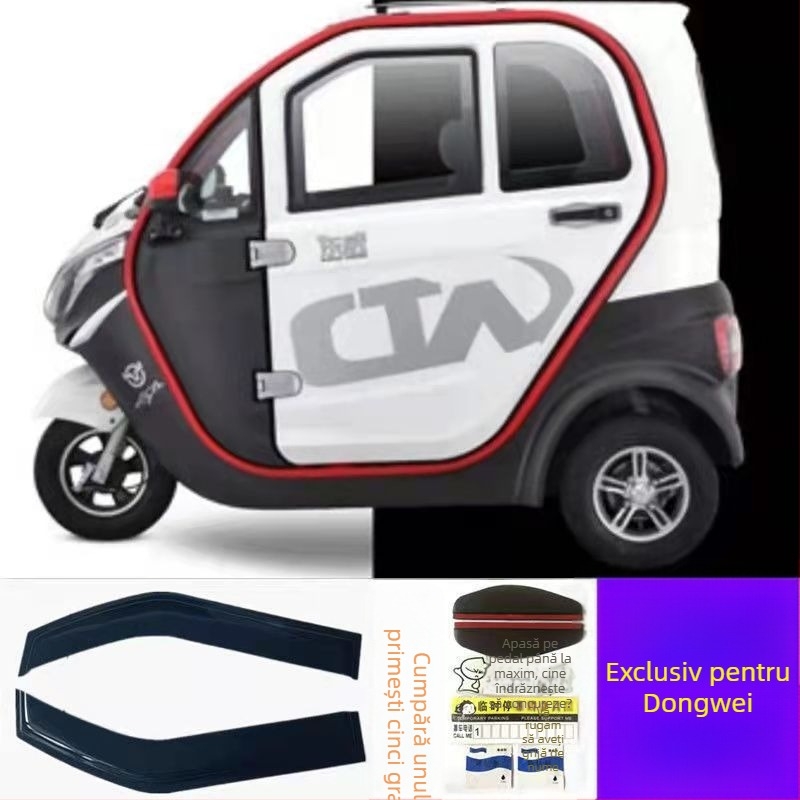 Sprânceană de ploaie universală pentru vehicule, cauciuc, montaj cu adeziv, pachet 2