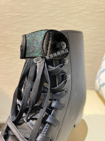 Fixări pentru pantofi de patinaj artistic, din piele, manșete elastice anti-desprindere a șnururilor