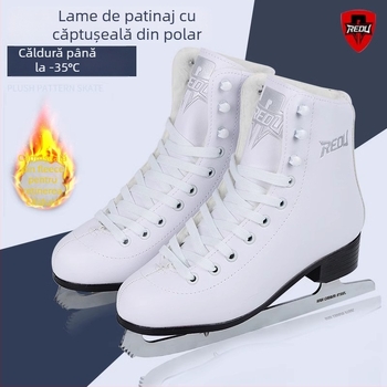 Patine de patinaj cu model Thermal, exterior PVC, talpă PVC, lame din oțel carbon, pentru adulți