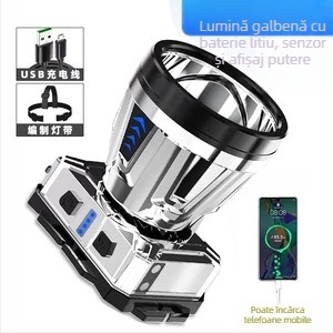 Frontala LED, reîncărcabilă, impermeabilă, 2000mAh, rază 200–500 m