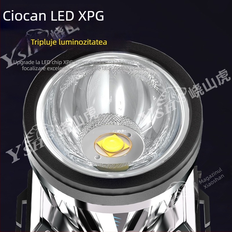 Frontala LED, reîncărcabilă, impermeabilă, 2000mAh, rază 200–500 m