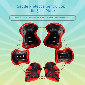 Set de protecție pentru copii: genunchiere, cotiere și încheieturi pentru patinaj și ciclism, cu burete