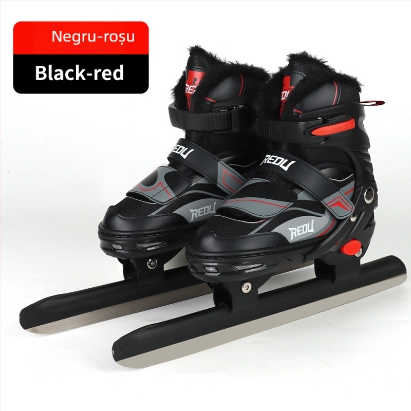 Heat pantofi de patinaj viteză cu lamă din oțel cu carbon înalt, talpă PVC, partea superioară din plasă cu burete memory și catifea (lamă pentru pistă scurtă; patinaj viteză; exterior)