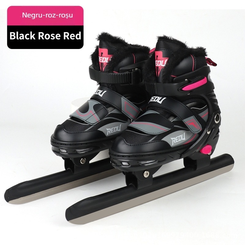 Heat pantofi de patinaj viteză cu lamă din oțel cu carbon înalt, talpă PVC, partea superioară din plasă cu burete memory și catifea (lamă pentru pistă scurtă; patinaj viteză; exterior)