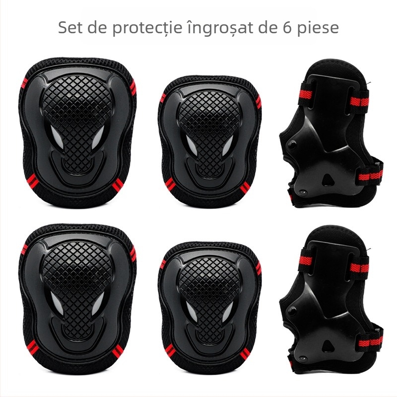 Set protecții pentru role – protecții pentru palme, coate și genunchi; fibră poliesterică; pentru utilizare generală, role și ciclism