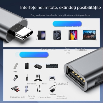 Adaptor Type-C la USB 3.2 (feminin) – 10Gbps, Carcasă din aliaj de zinc, Compatibil USB 3.0/2.0, Model SBT-158, Brand nobafu/sbtool