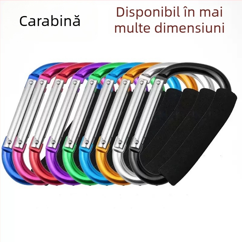Gongping carabiner din aluminiu, în formă de D – cârlig rapid pentru genți, pantofi și bagaje, ușor și multifuncțional, personalizare disponibilă
