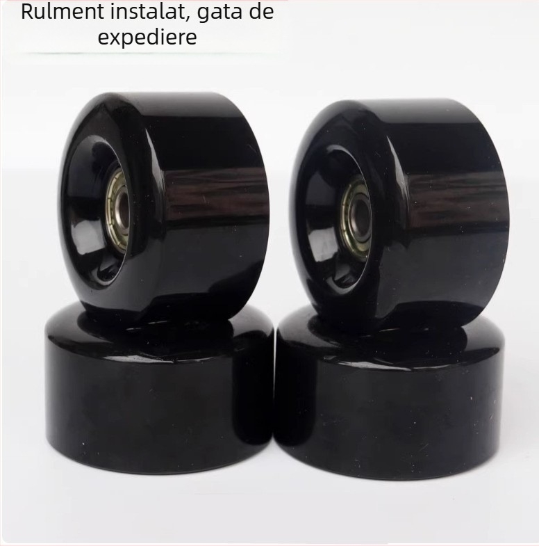 Patine quad cu două rânduri de roți, roți PU 90A, rulare silențioasă