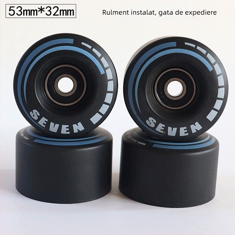 Patine quad cu două rânduri de roți, roți PU 90A, rulare silențioasă