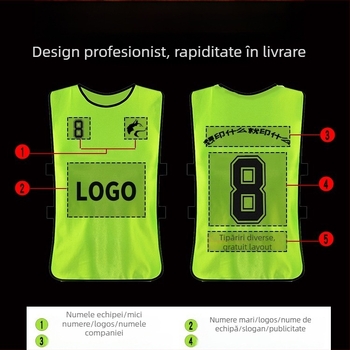 Sepwolf Uniforme de echipă pentru fotbal cu logo și veste numerotate, model monocrom, pentru copii 5–18 ani, destinat antrenamentelor și activităților de grup