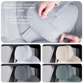 Perna pentru cap și lombară Xiaopeng P7, exterior din suede, umplutură din fibre sintetice, accesoriu auto interior personalizabil