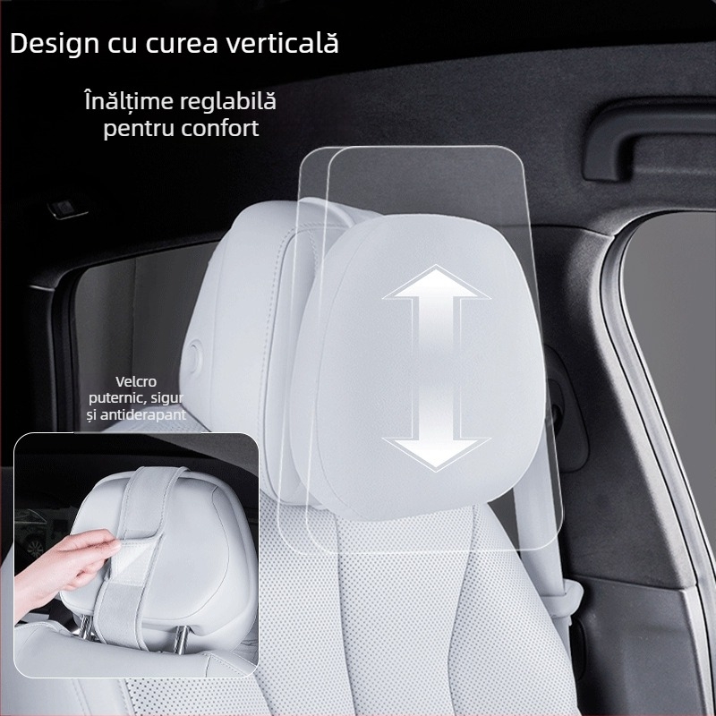 Perna pentru cap și lombară Xiaopeng P7, exterior din suede, umplutură din fibre sintetice, accesoriu auto interior personalizabil