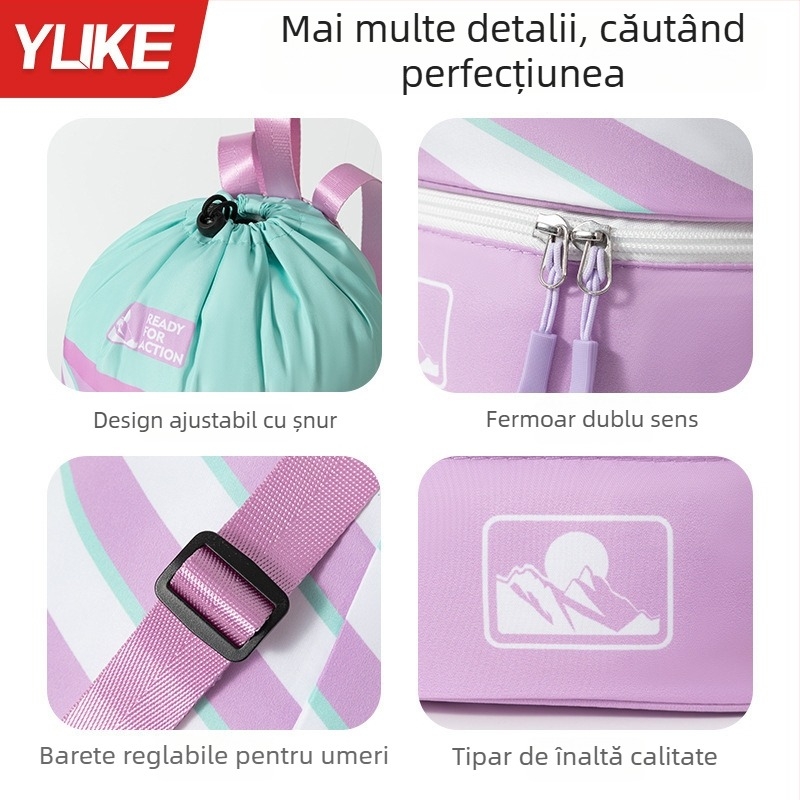 Rucsac unisex impermeabil pentru înot, cu separare uscat/umed, țesătură Oxford, capacitate 20–35 L, model dungat, potrivit pentru sport și activități în aer liber