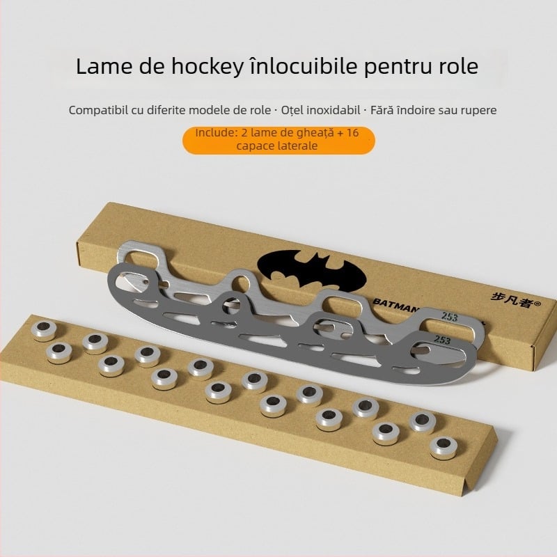 Lame de patinaj pe gheață din oțel inoxidabil pentru role — set complet, opțiune logo; brand Step into the van; material lamă: oțel inoxidabil; utilizare: role modificate; categorie: încălțăminte de patinaj